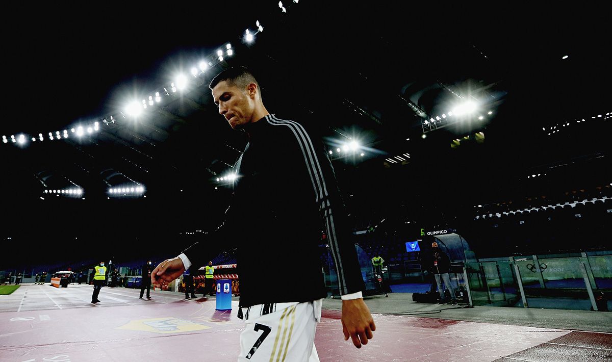 Cristiano Ronaldo, apareciendo concentrado en el Juventus Stadium