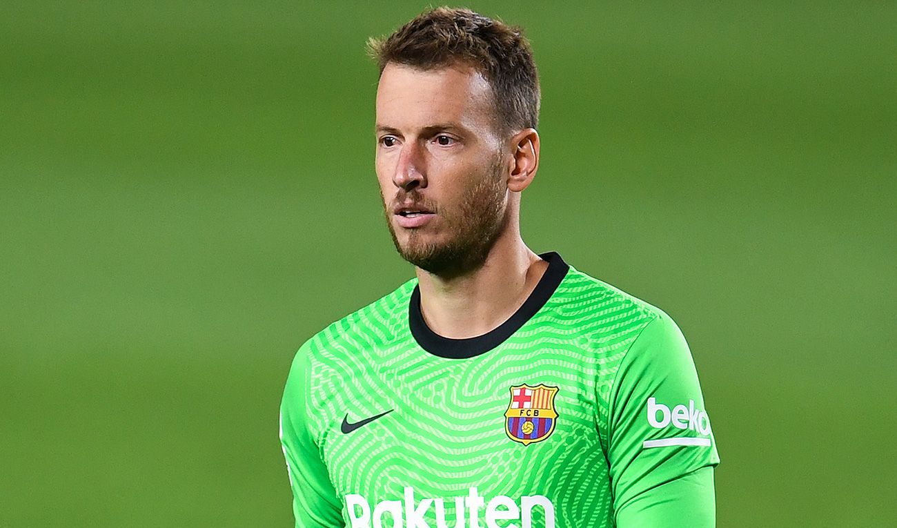 Neto Murara en un partido con el Barça