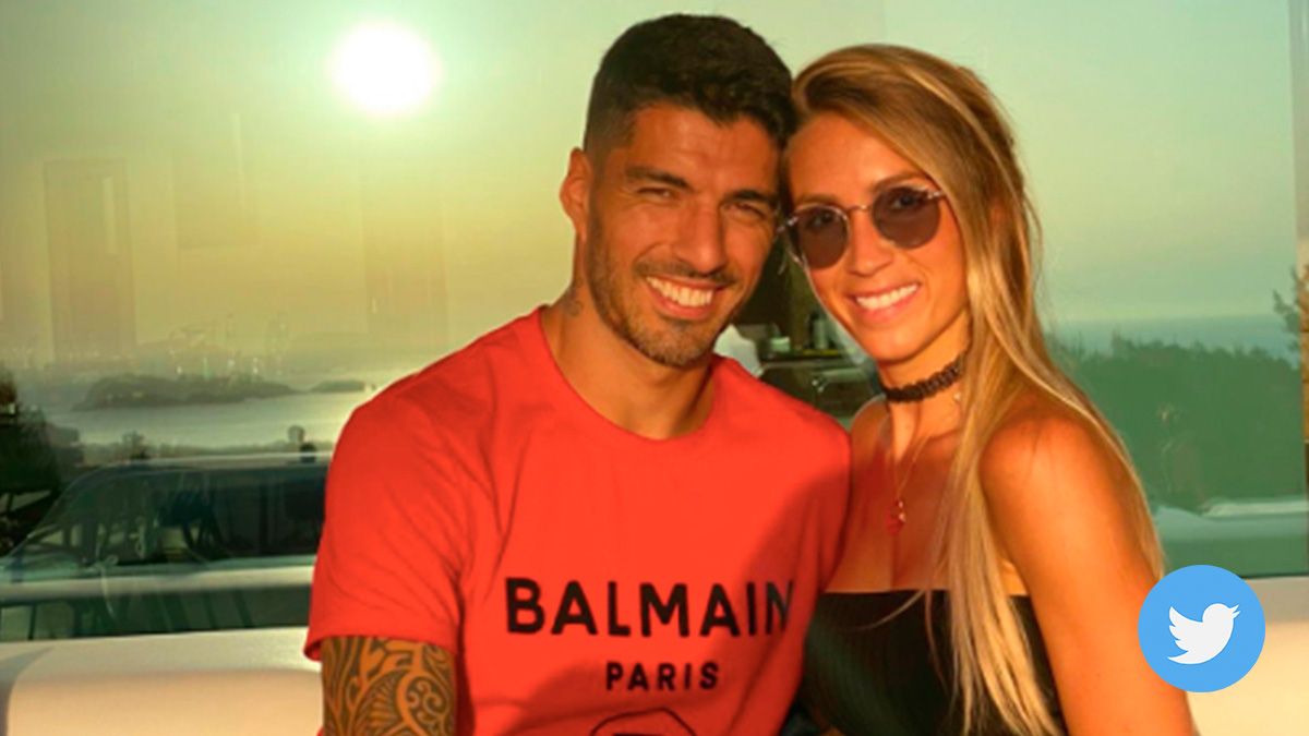 Luis Suárez, with Sofia Balbi in an image of his account of Twitter