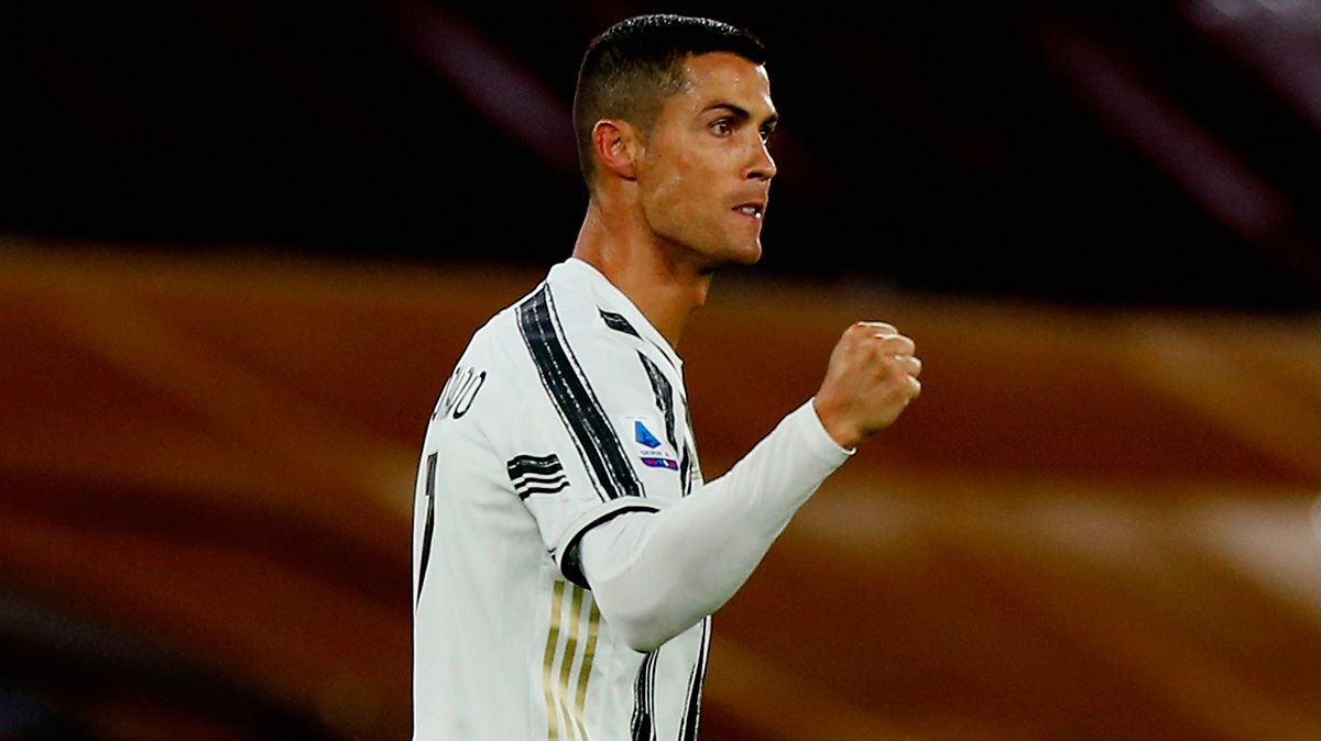 Cristiano Ronaldo celebrates a goal of the Juve with anger