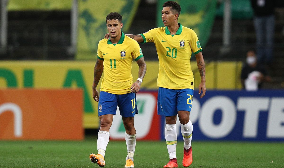 Coutinho y Firmino con la selección