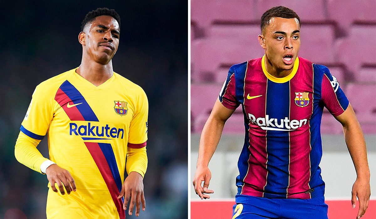 Junior Firpo y Sergiño Dest, laterales del FC Barcelona