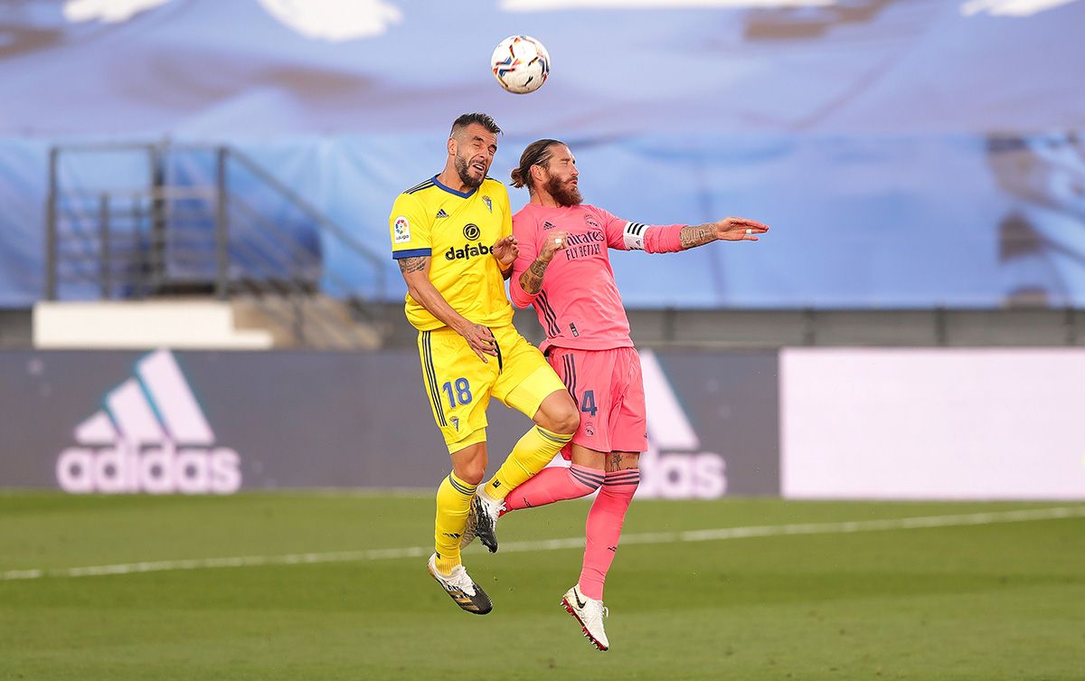 Sergio Ramos durante el partido contra el Cádiz