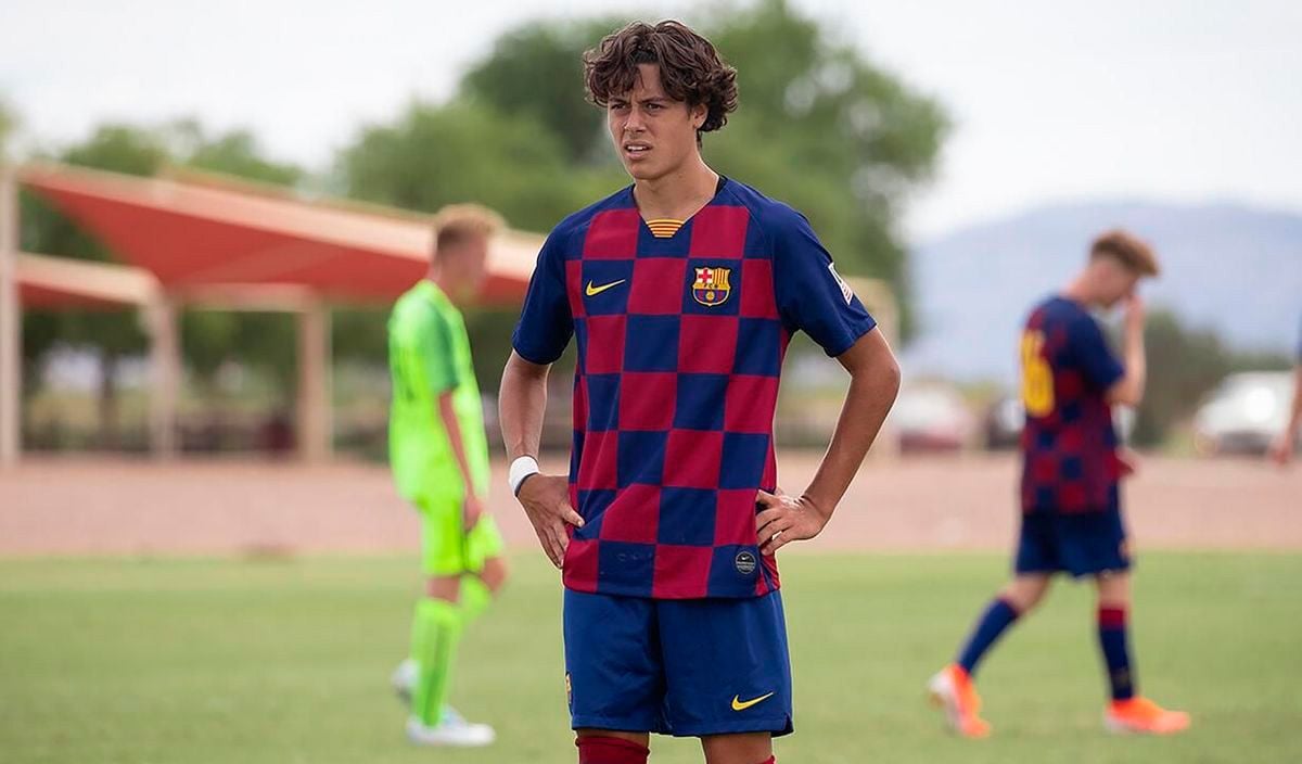 Caden Clark, during a match with the Barça Academy in United States