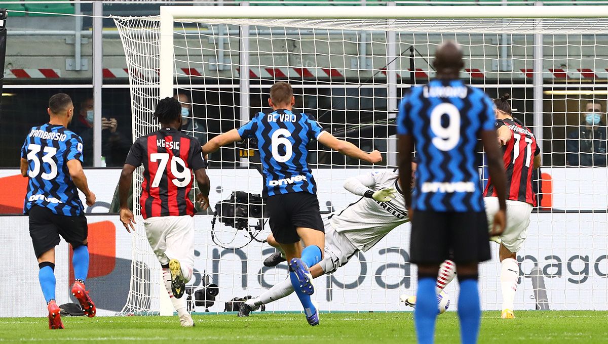 The Inter of Milan, celebrating a goal against the AC Milan