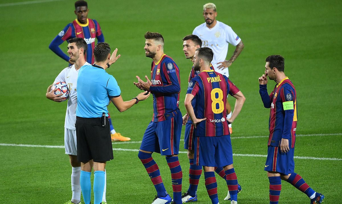 Gerard Piqué, expelled against Ferencvaros in the Camp Nou