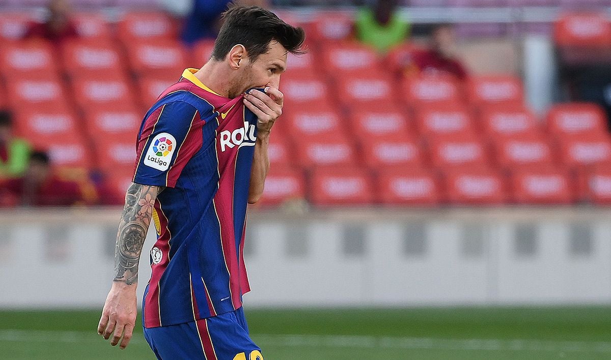 Leo Messi, triste y enfadado tras la derrota en el Clásico