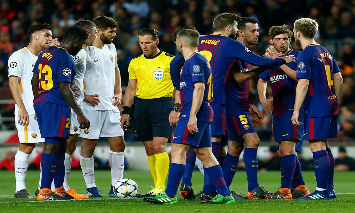 The referee Danny Makkelie, in the crash between Barcelona and Rome, in 2017