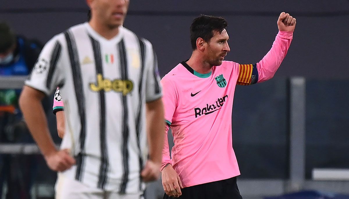 Lionel Messi against the Juventus