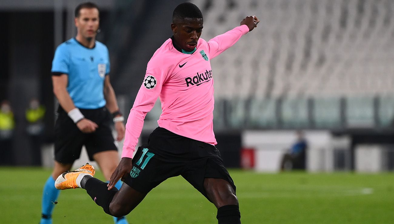 Ousmane Dembélé, ready to throw in his goal to the Juve