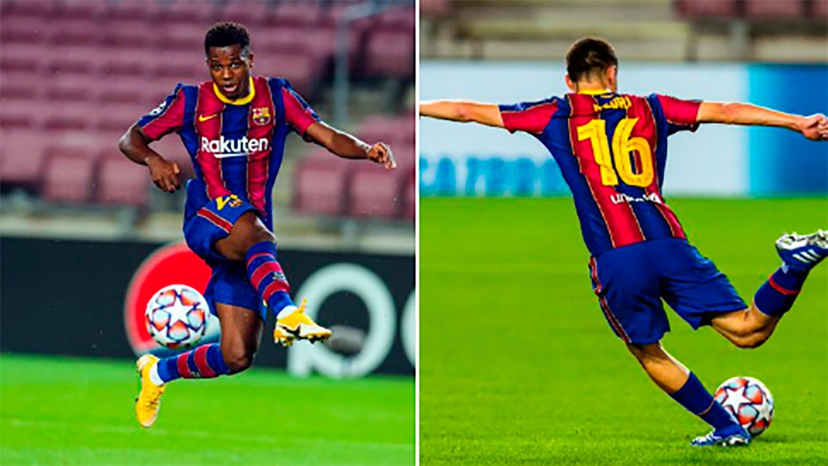 Ansu Fati and Pedri, two of the big promises of the FC Barcelona