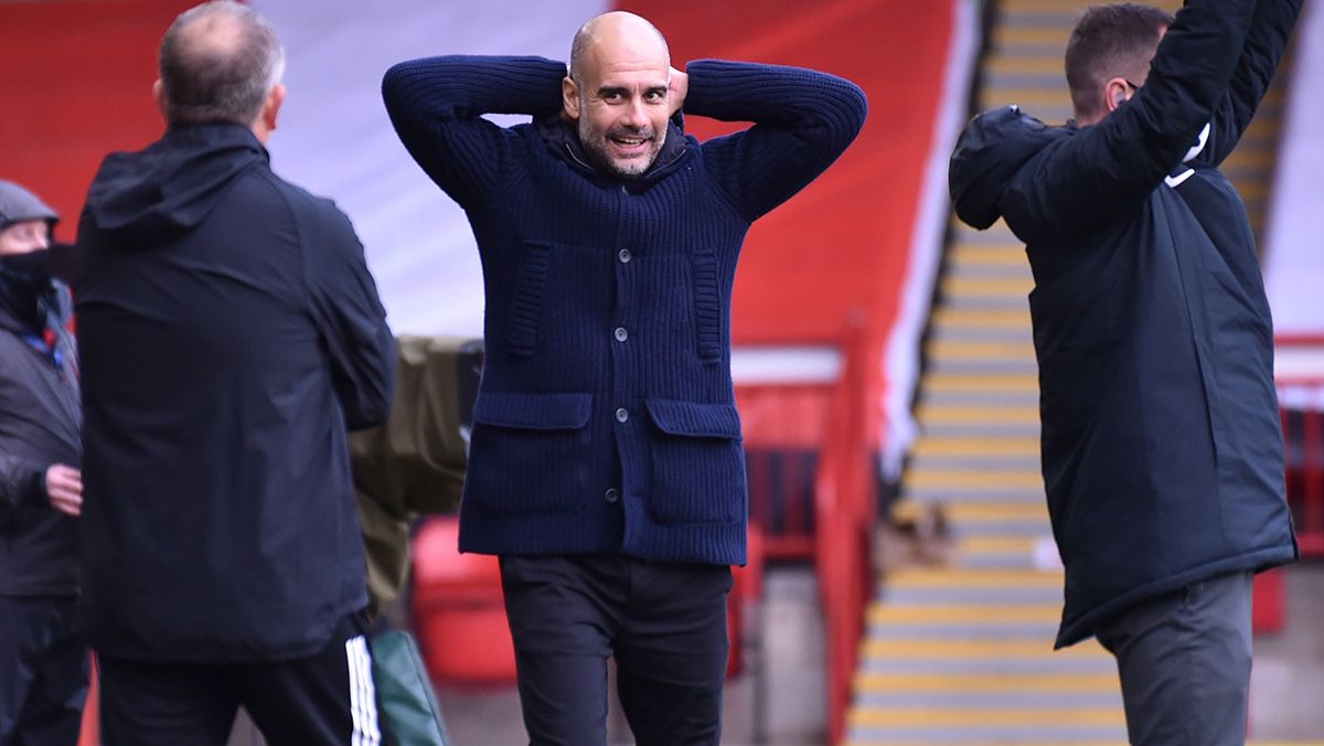 Pep Guardiola, trainer of the Manchester City, in a party