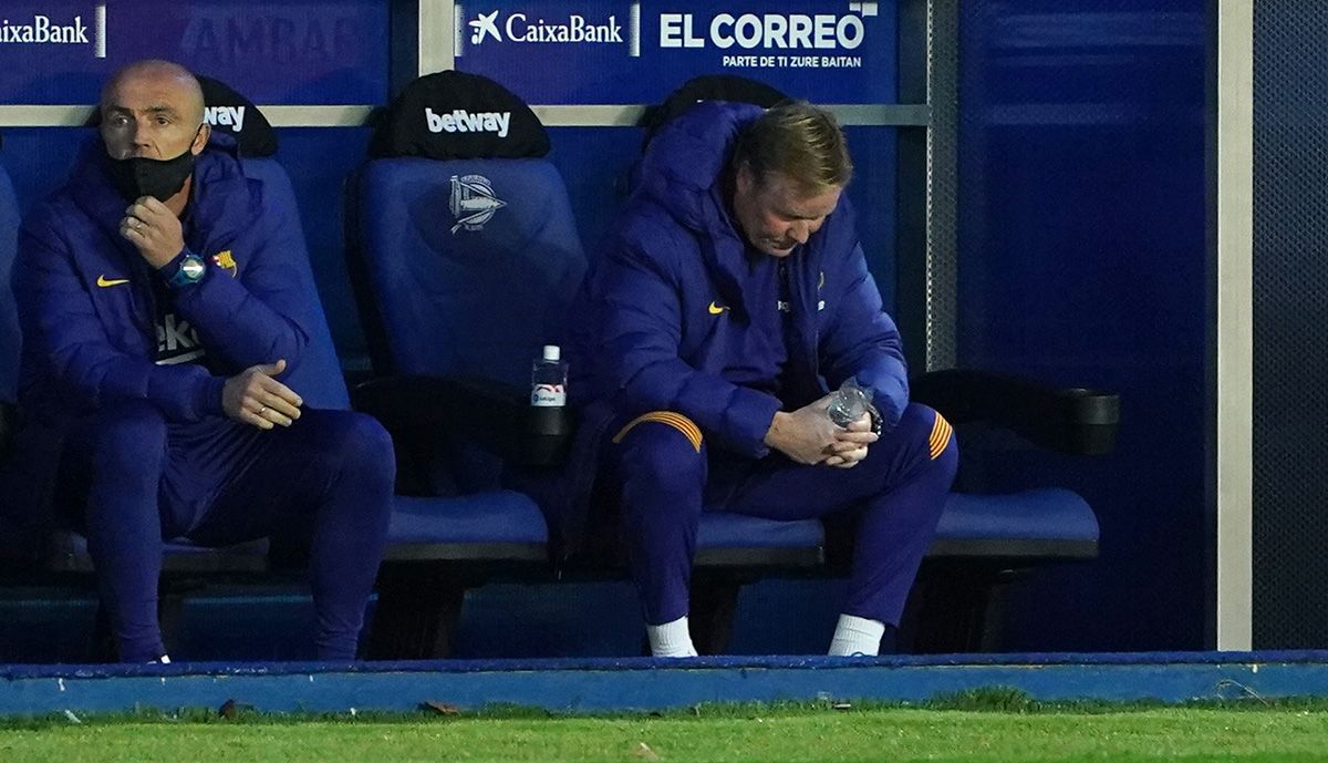 Ronald Koeman, knocked down in the Alavés-Barça