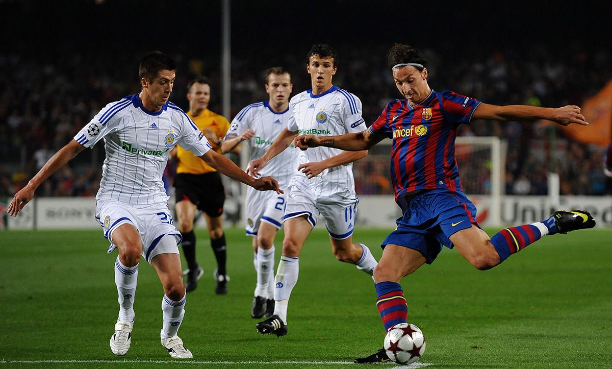 Ibrahimovic, during the match against the Dynamo Kiev