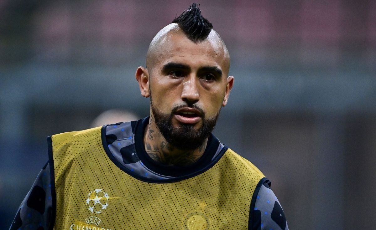 Arturo Vidal, during a training with the Inter of Milan