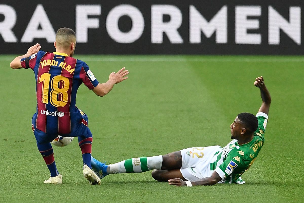 Jordi Alba in the party against the Real Betis