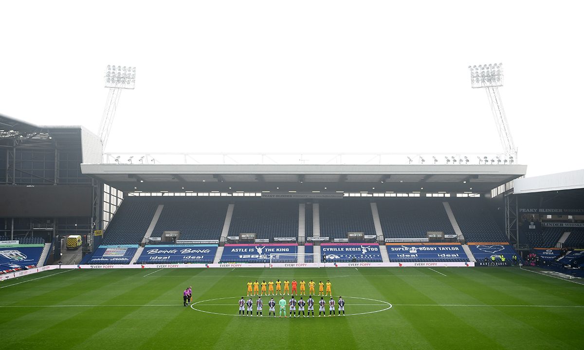 The WBA and the Tottenham, of the Premier League, confront  with the empty stadium