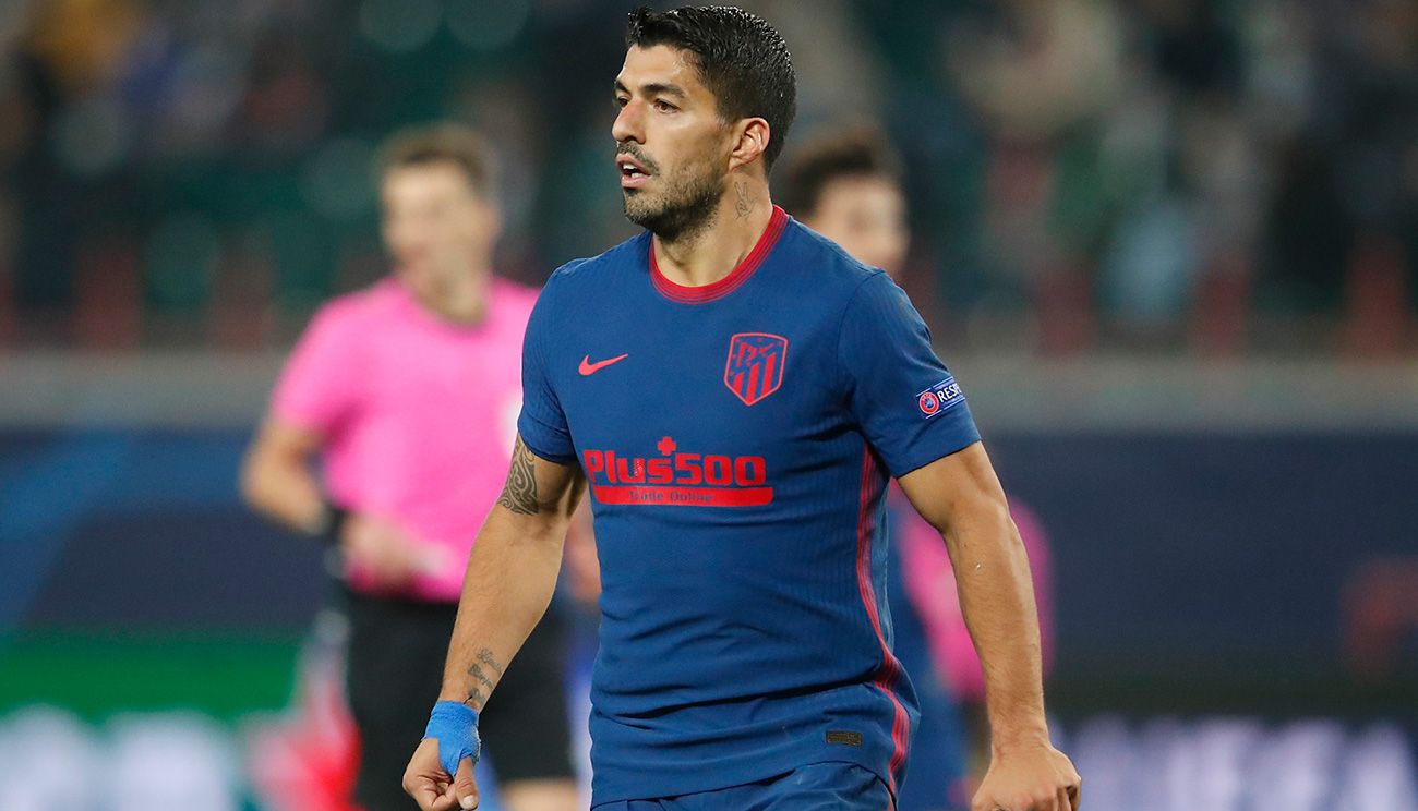 Luis Suárez en un partido con el Atlético de Madrid