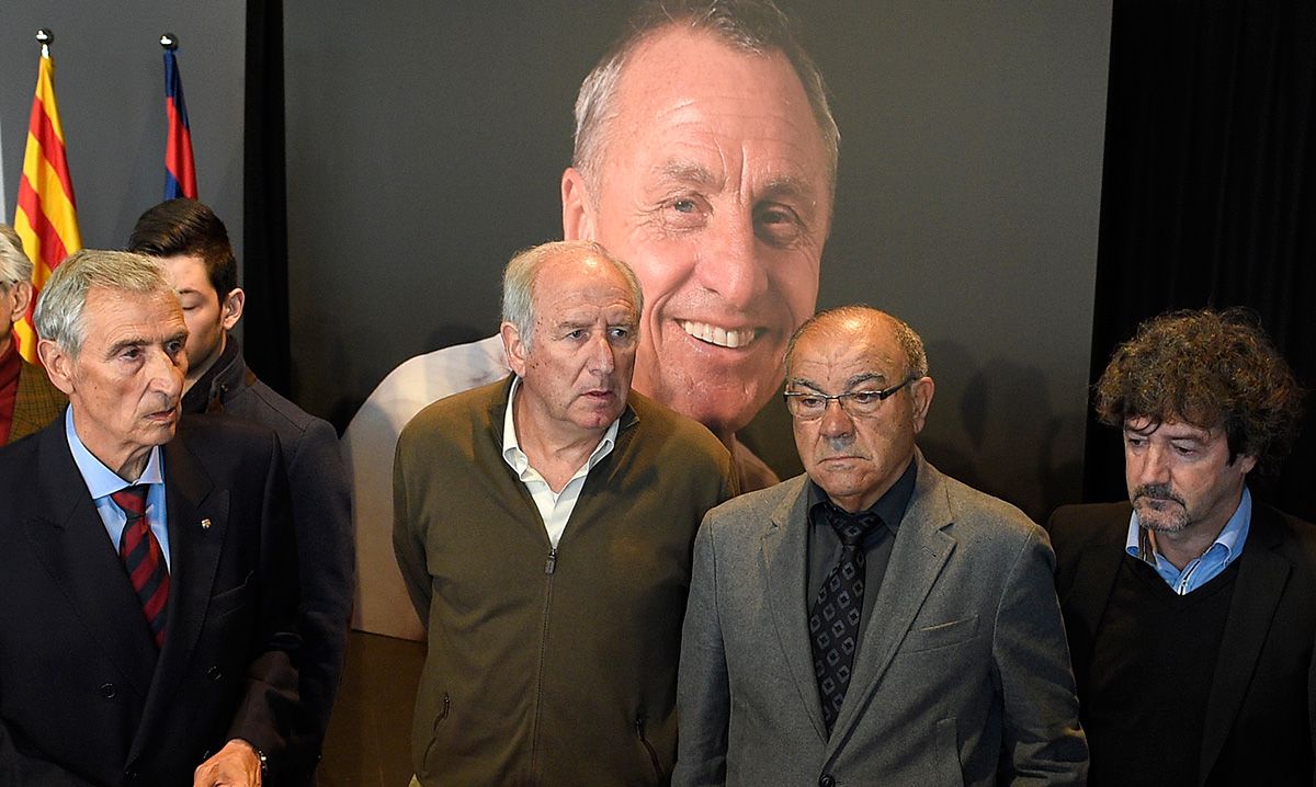 Carles Rexach, during the homage of the Barça to Johan Cruyff