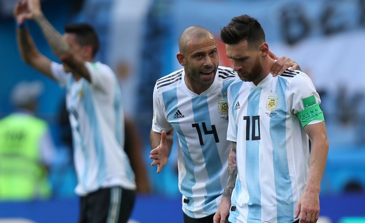Messi y Marscherano, en un partido de Argentina en la Copa del Mundo