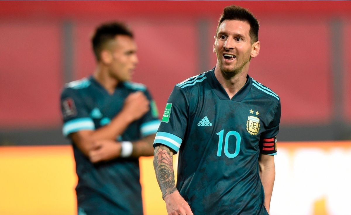 Lionel Messi, en el partido de Argentina ante Perú