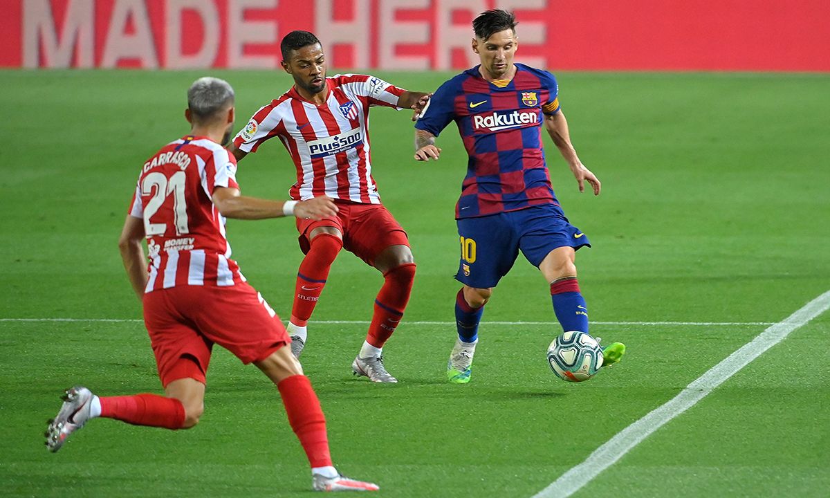 Messi, disputando un encuentro contra el Atleti