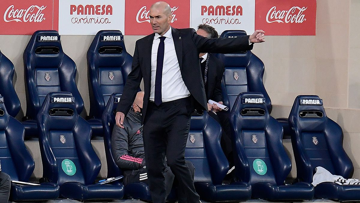 Zinedine Zidane en el Villarreal-Madrid