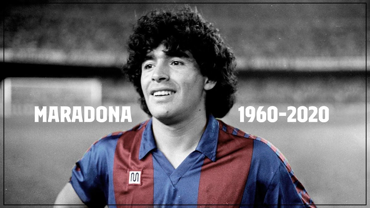 The FC Barcelona regrets the death of Diego Armando Maradona