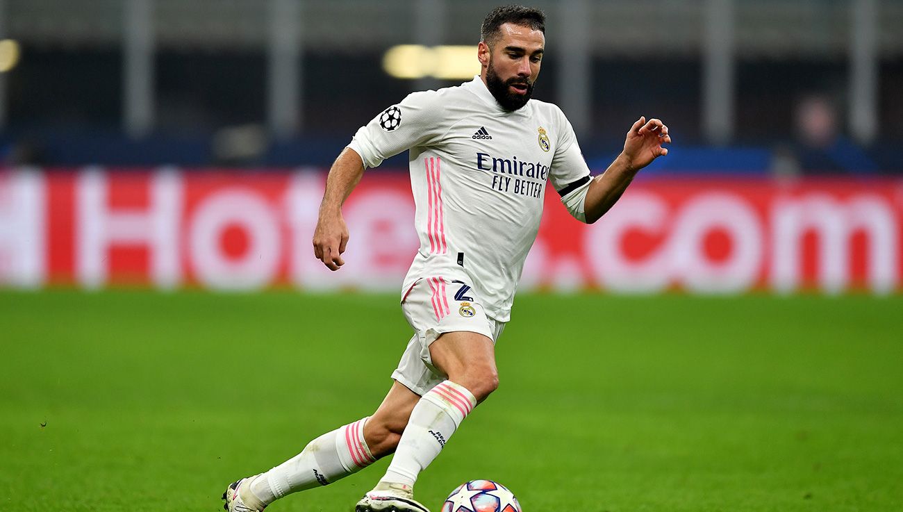 Dani Carvajal durante el partido ante el Inter