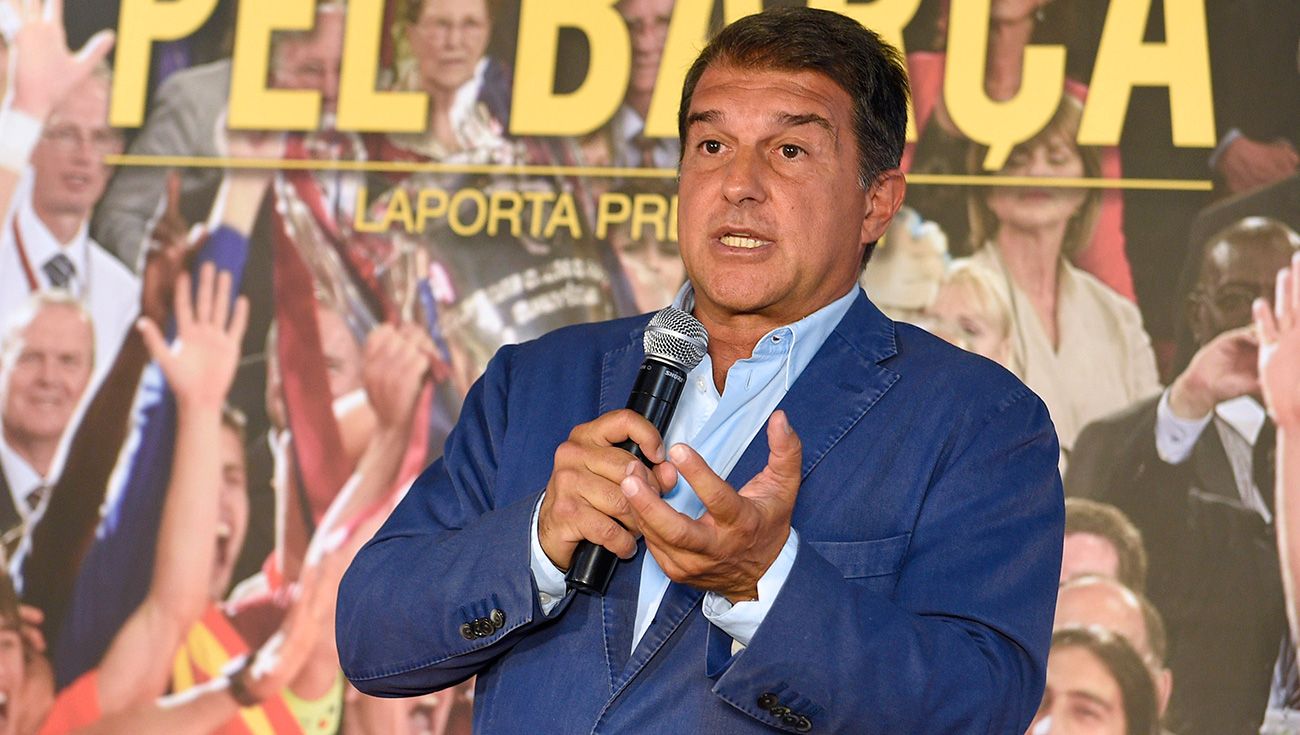 Joan Laporta en la presentación de su candidatura en 2015