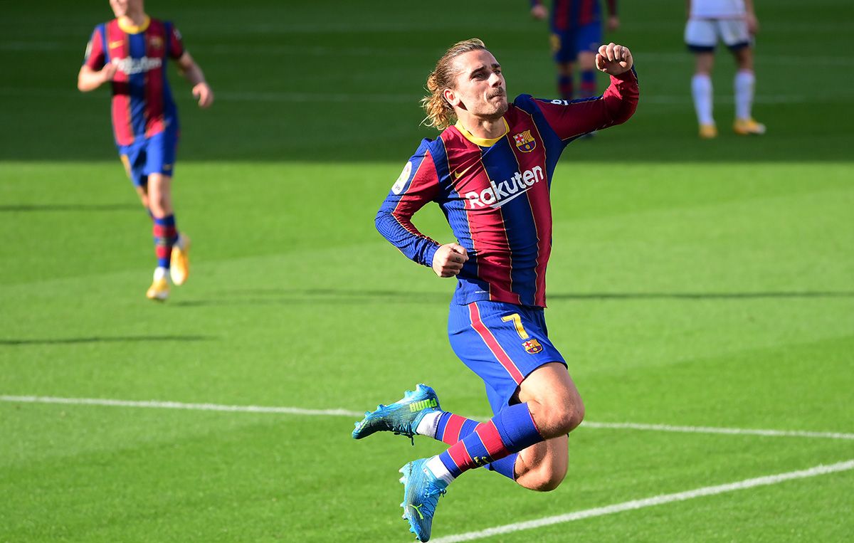 Antoine Griezmann celebrando su gol contra Osasuna