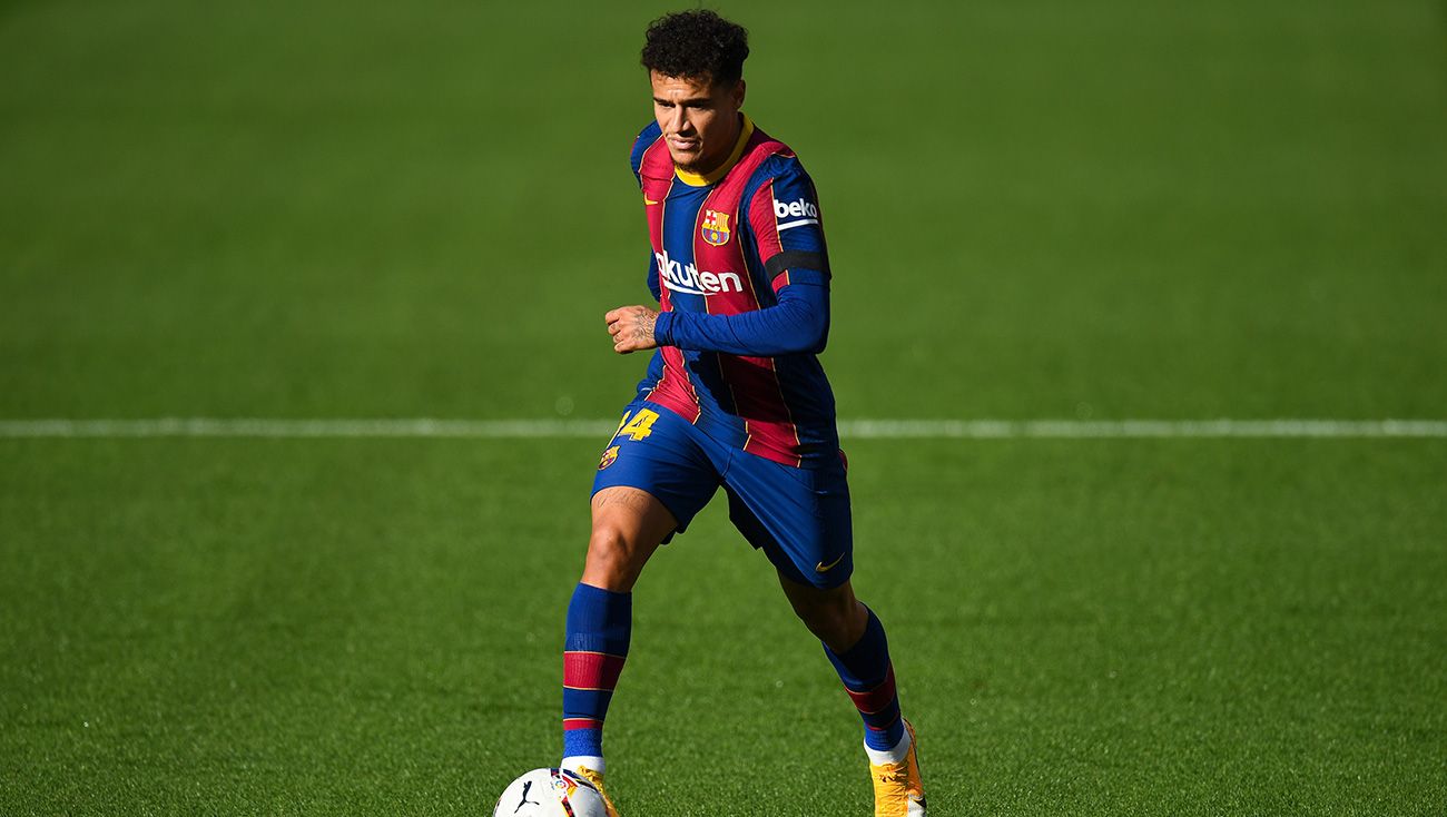 Philippe Coutinho en el partido ante Osasuna