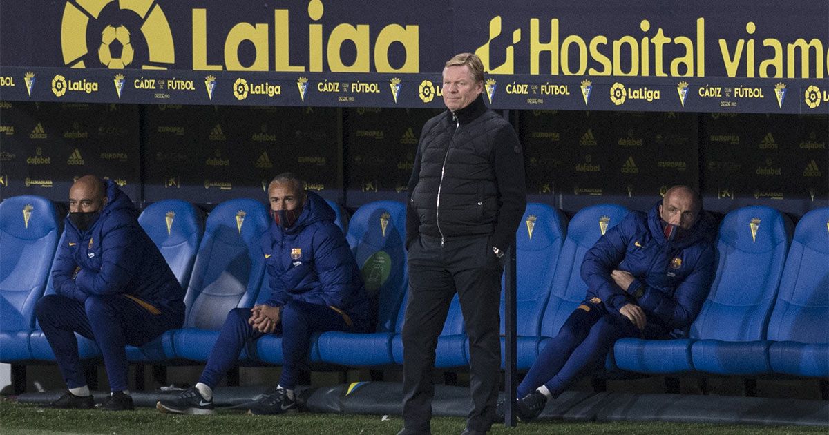 Ronald Koeman, in the defeat of the Barcelona in front of the Cádiz