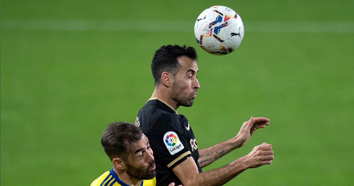 Sergio Busquets, during the clash of the Barcelona and Cádiz