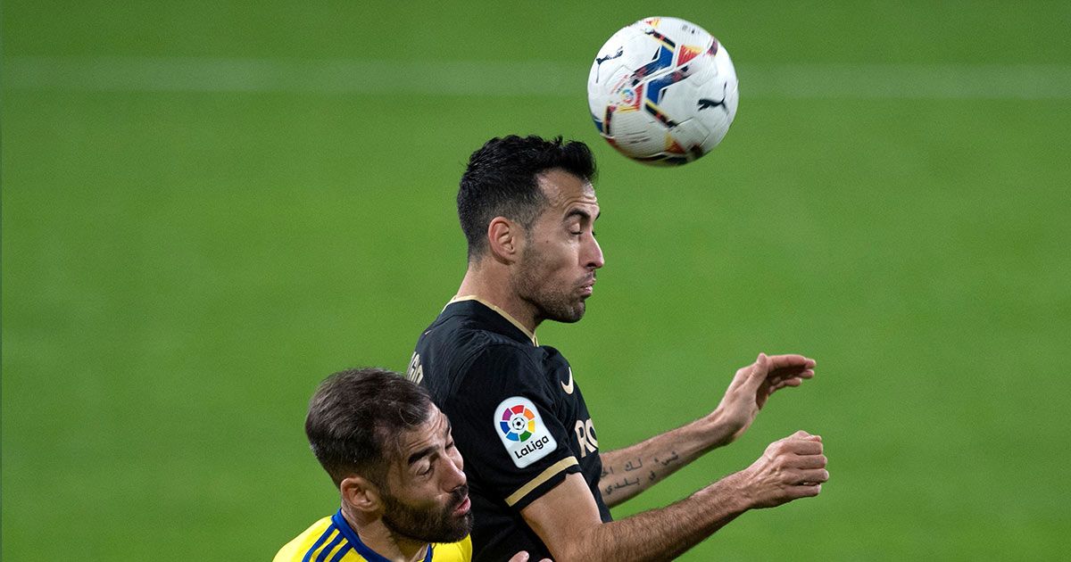 Sergio Busquets, durante el enfrentamiento del Barcelona y Cádiz