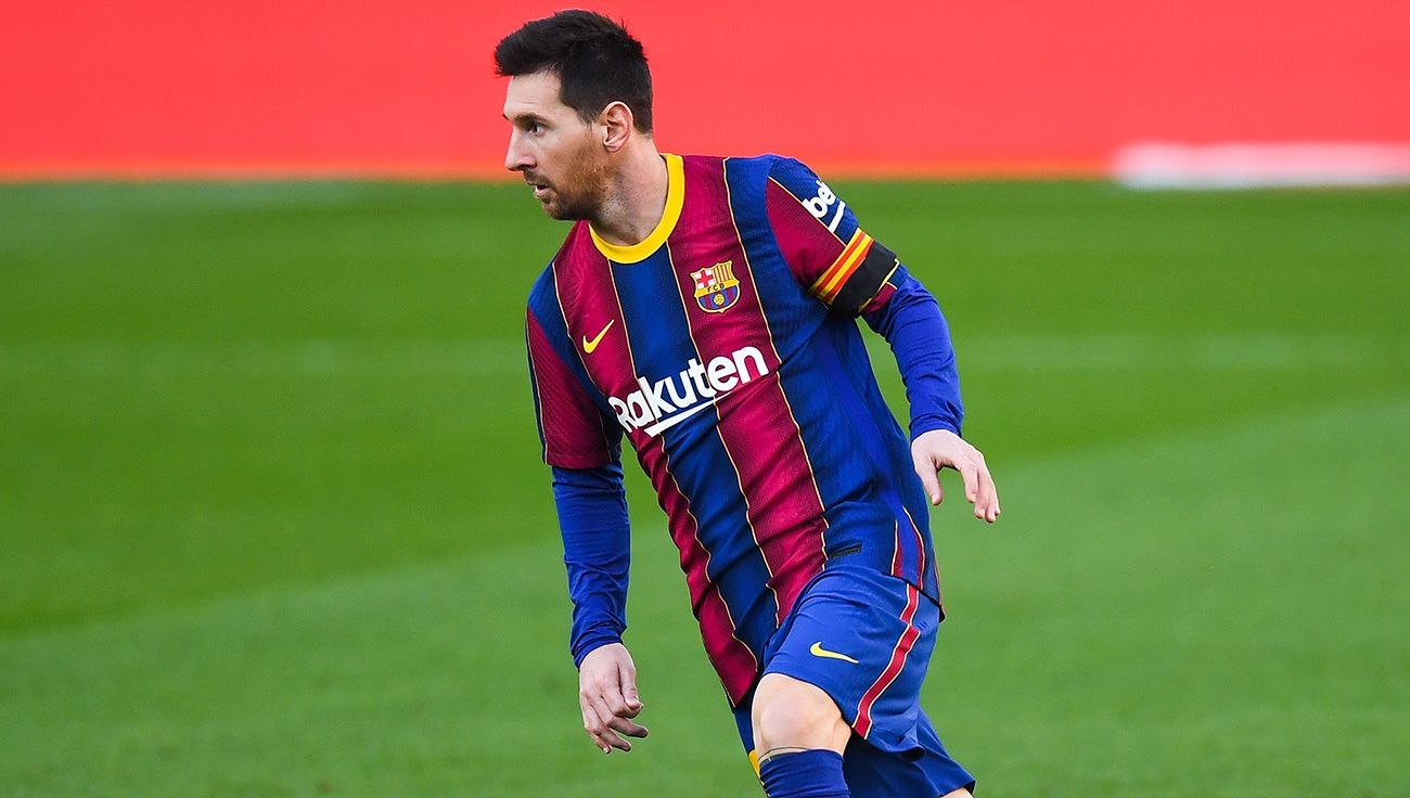 Leo Messi en el partido ante Osasuna