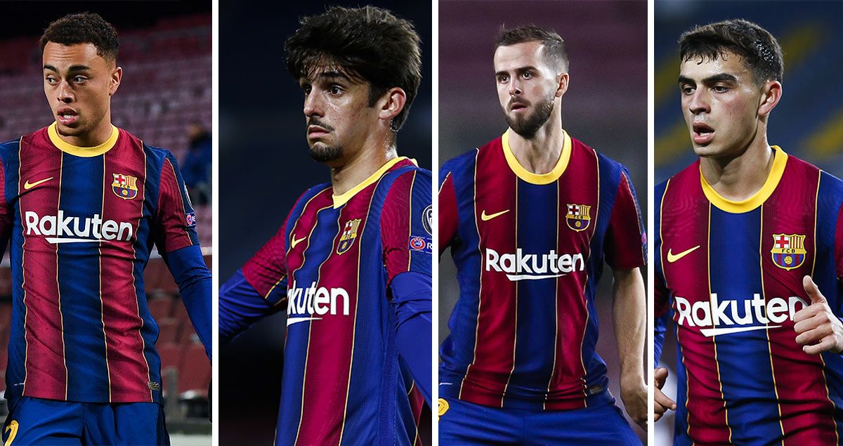 Dest, Trincao, Pjanic y Pedri, jugadores del FC Barcelona