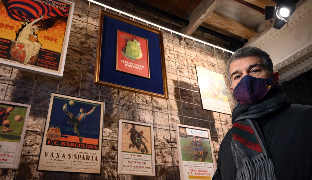 Laporta, durante la presentación de su sede de campaña electoral