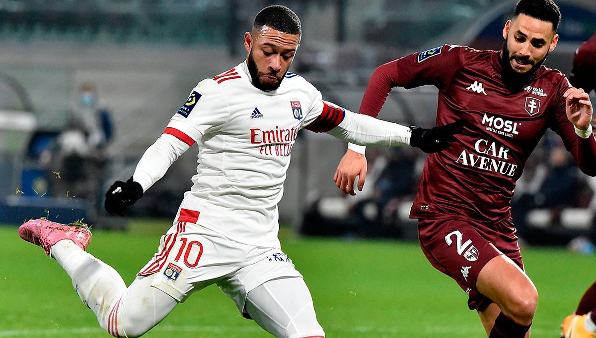 Memphis Depay, during a match with the Olympique of Lyon