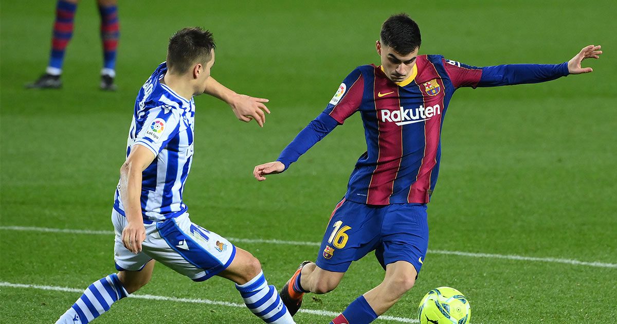 Pedri González, in the victory of the FC Barcelona in front of the Real Sociedad