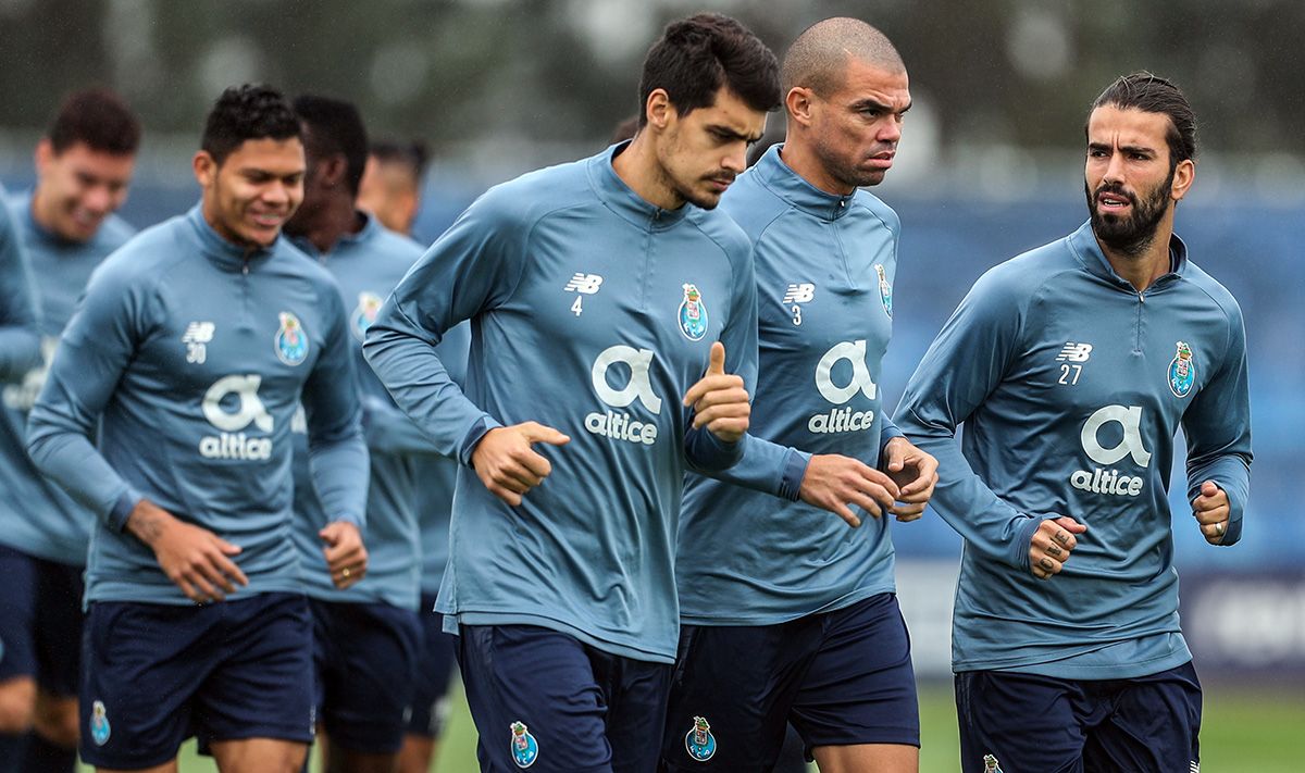 Pepe, durante un entrenamiento con el Porto