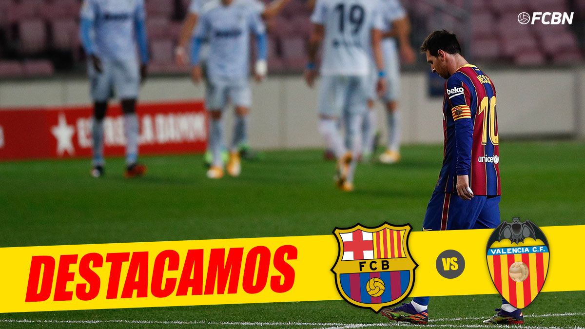 Leo Messi, cabizbajo tras el empate contra el Valencia