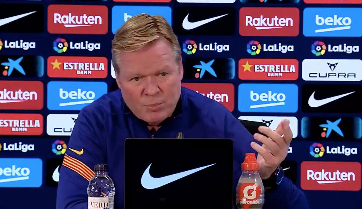 Ronald Koeman, during a press conference with the FC Barcelona