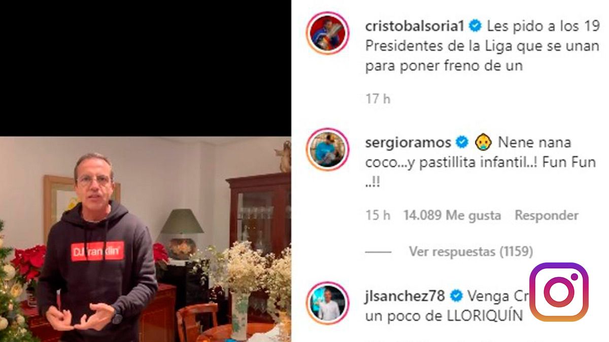 Sergio Ramos, respondiendo a la publicación de Cristóbal Soria