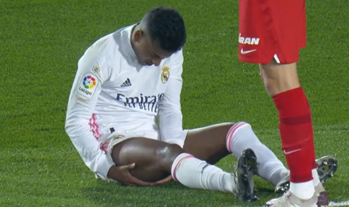 Rodrygo Goes, lesionado durante el partido del Real Madrid contra el Granada