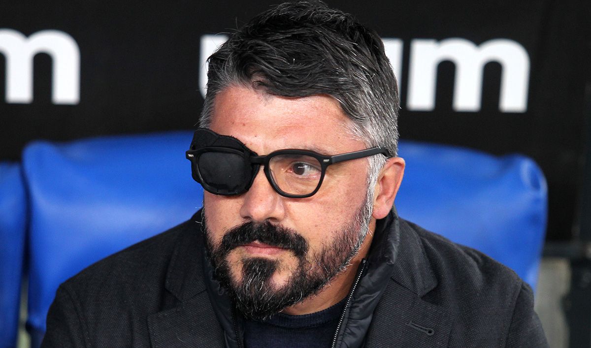 Gennaro Gattuso, with a patch in the right eye