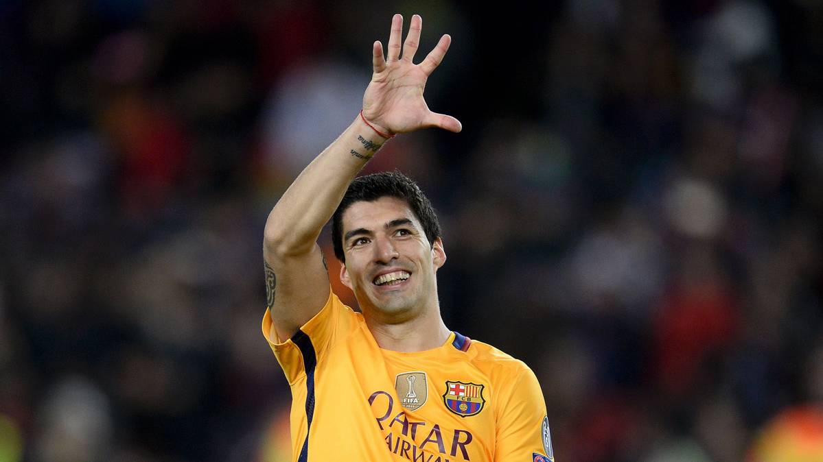 Luis Suárez, celebrating one of the goals against the Athletic