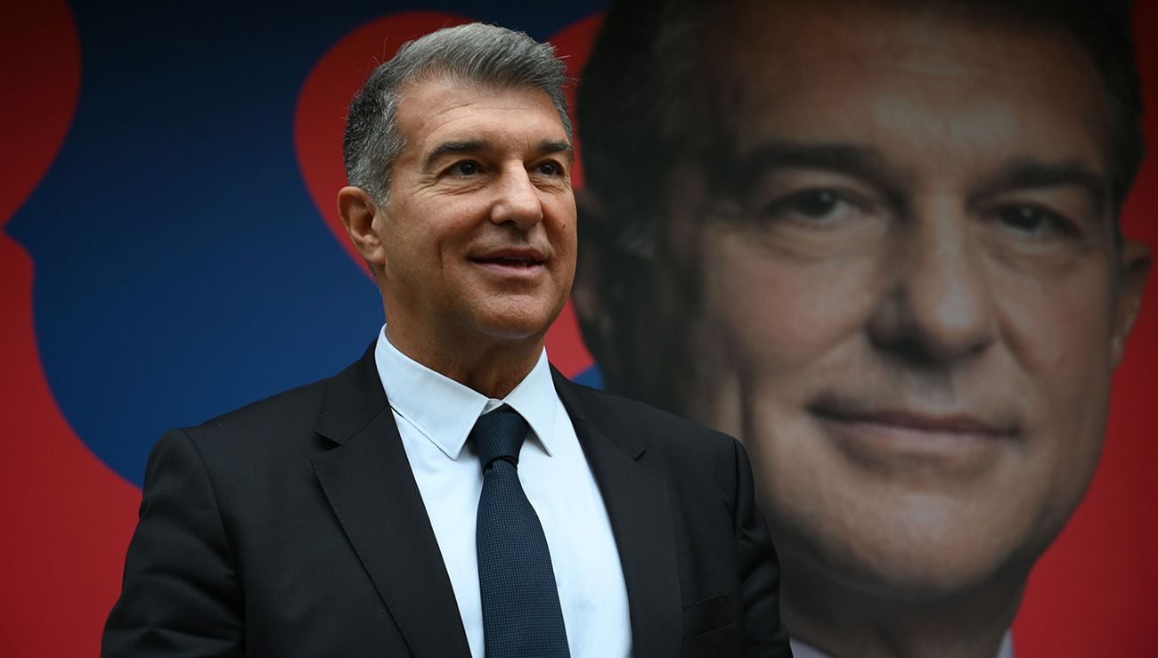 Joan Laporta in an act of his candidature
