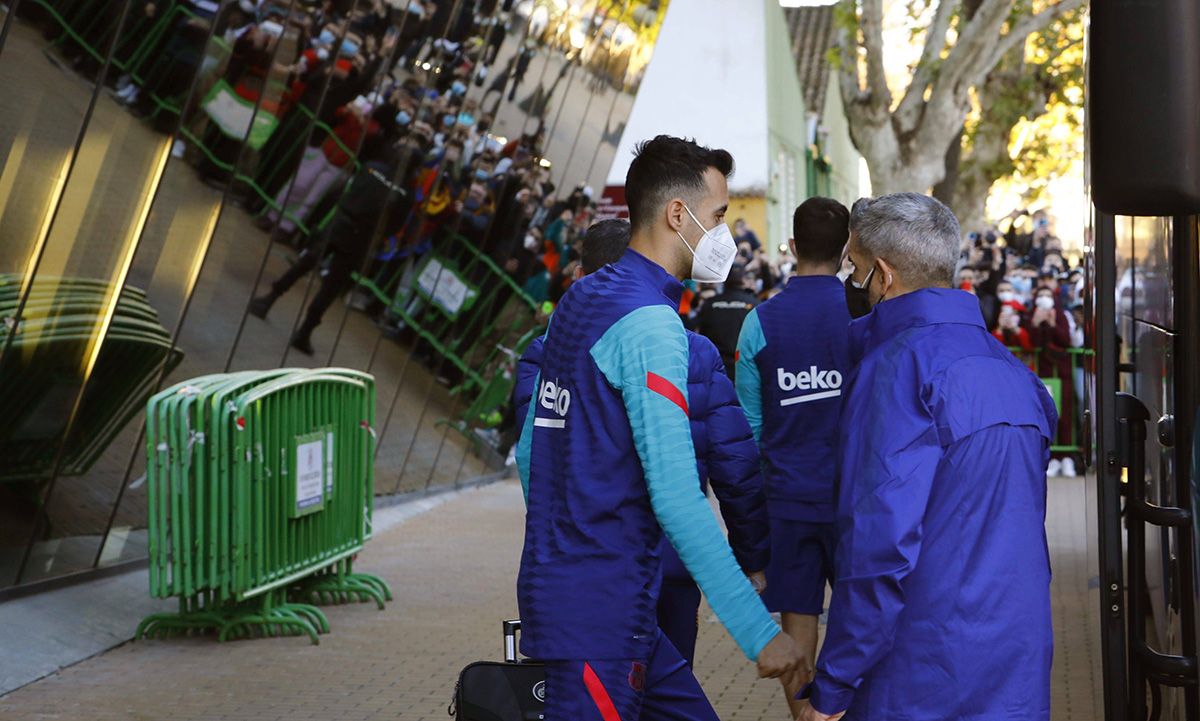 The expedition of the FC Barcelona, in Córdoba to play the Supercopa