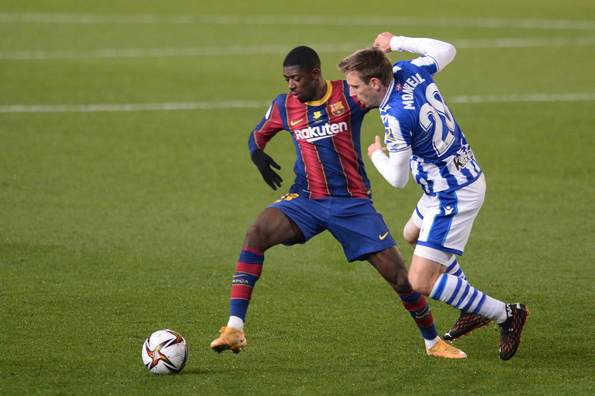 Ousmane Dembélé, durante el partido contra la Real Sociedad